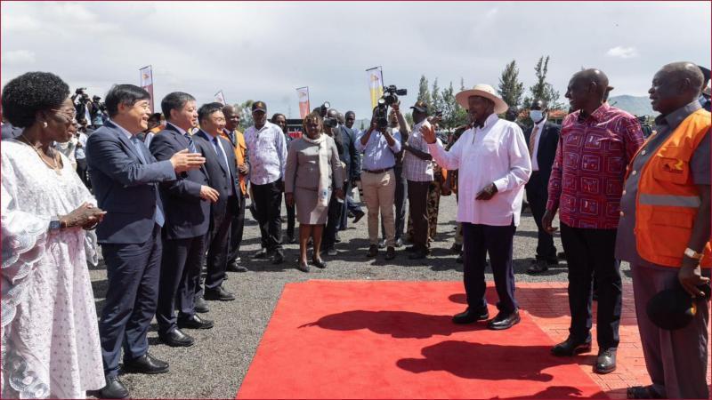 President Yoweri Museveni with his host, President William Ruto, in Kisumu.